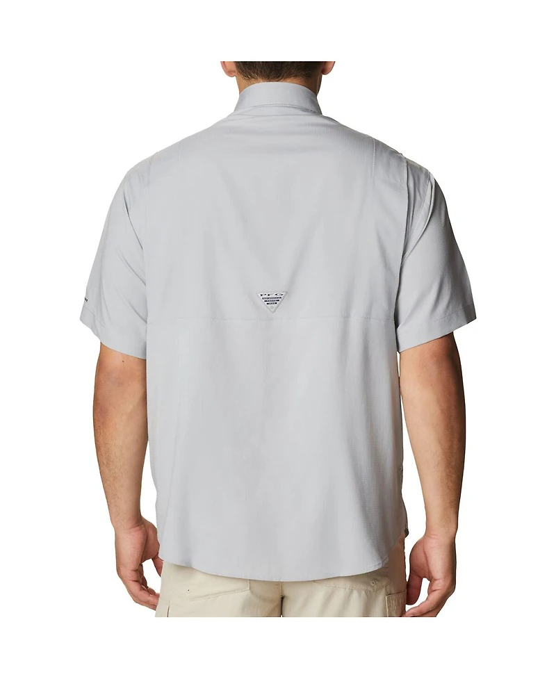 Columbia Men's Gray Georgia Bulldogs Big Tall Collegiate Tamiami Omni-Shade Full-Button Shirt
