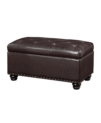 Convenience Concepts 35.5" Faux Leather 7th Avenue Storage Ottoman Bench