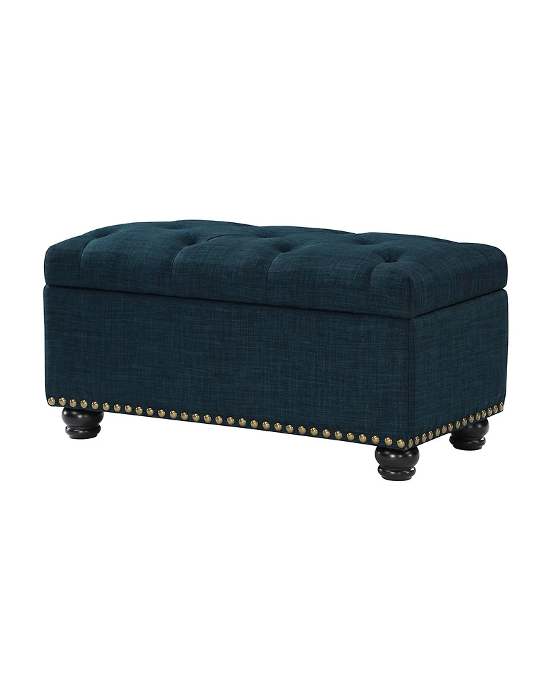 Convenience Concepts 35.5" Faux Linen 7th Avenue Storage Ottoman