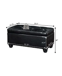 Convenience Concepts 35.5" Faux Linen 7th Avenue Storage Ottoman