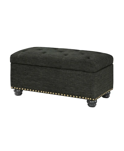 Convenience Concepts 35.5" Faux Linen 7th Avenue Storage Ottoman