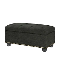Convenience Concepts 35.5" Faux Linen 7th Avenue Storage Ottoman