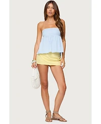 Edikted Women's Maddie Strapless Striped Babydoll Top