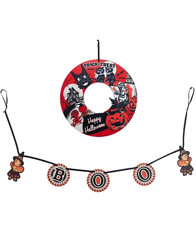 Mr. Halloween Retro Wreath and Garland Set
