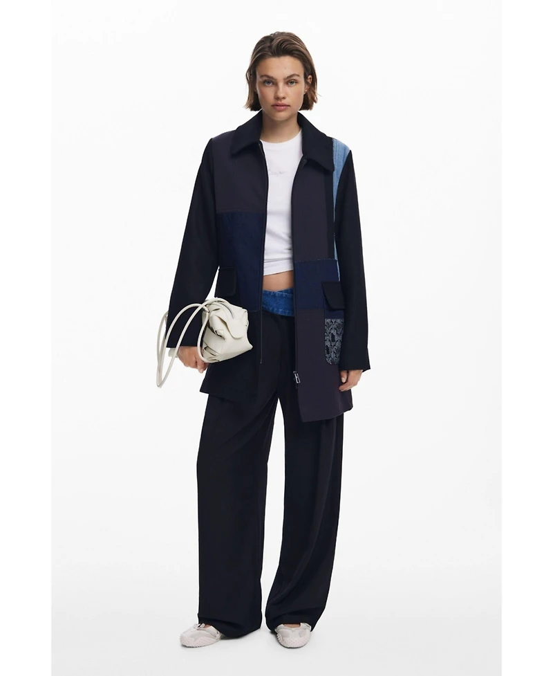 Desigual Women's Straight patchwork coat