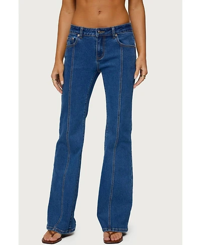 Edikted Women's Starrie Panel Stitch Low Rise Jeans