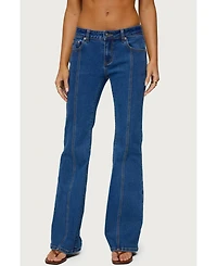 Edikted Women's Starrie Panel Stitch Low Rise Jeans