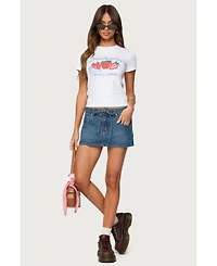 Edikted Womens Fresh Strawberries Graphic T Shirt