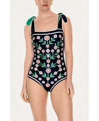 Jessie Zhao New York Women's Midnight Bloom Reversible One-Piece Swimsuit