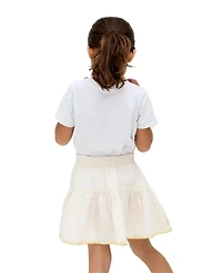 Raffya Kids Little Girls Staranisse Tiered All Over Embroidered Skirt
