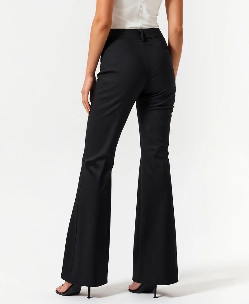 Modenaire Women's High-Waisted Wide-Leg Tailored Trousers