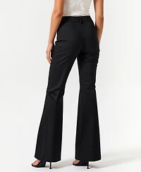 Modenaire Women's High-Waisted Wide-Leg Tailored Trousers
