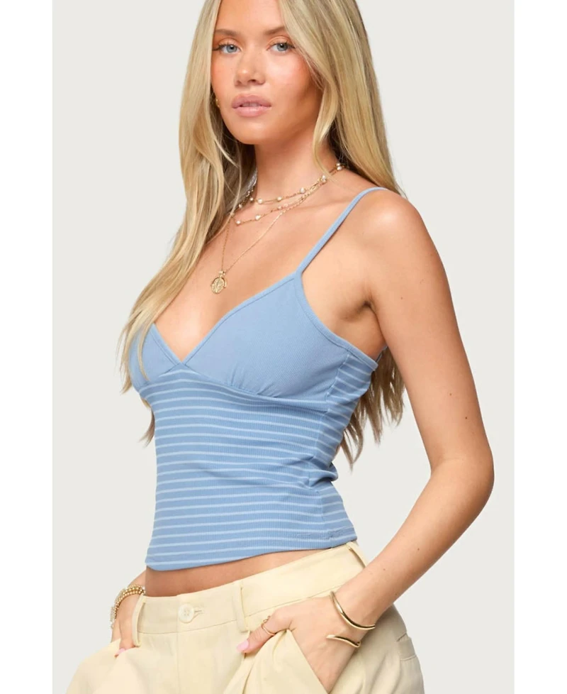 Edikted Women's Hemsley Striped Ribbed Tank Top