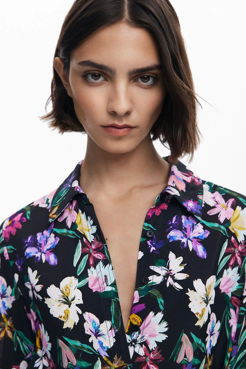 Desigual Women's Gradient floral shirt dress