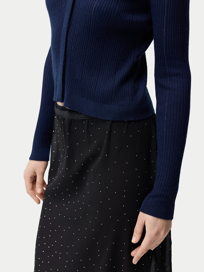 Gobi Cashmere Women's Hidden Button-Front Silk Cardigan
