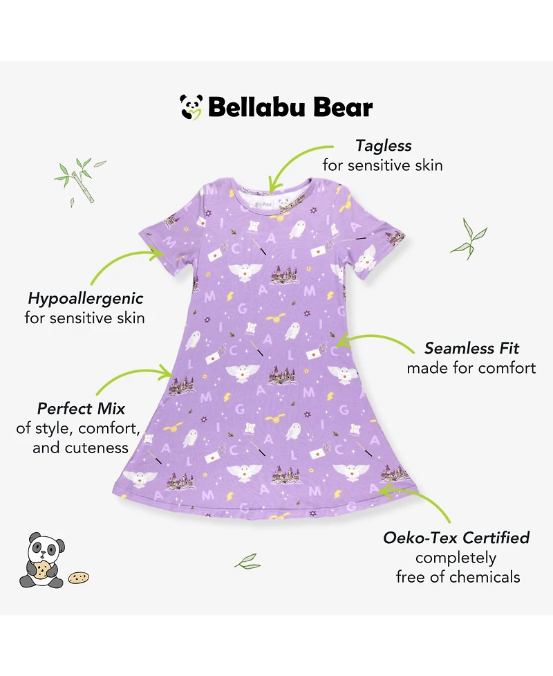 Bellabu Bear Toddler Girls Hedwig's Magical Mail Short Sleeve Dress