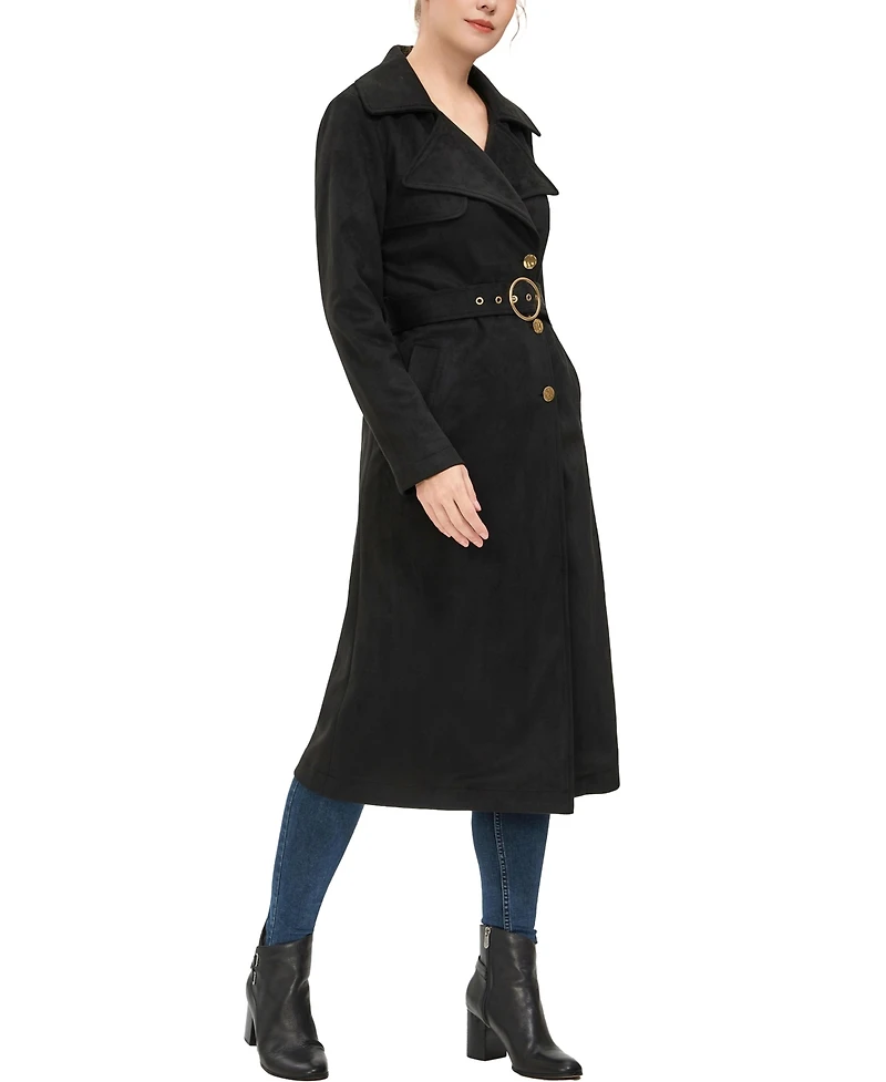Kimi + Kai Women's Natalia Faux Suede Trench Coat