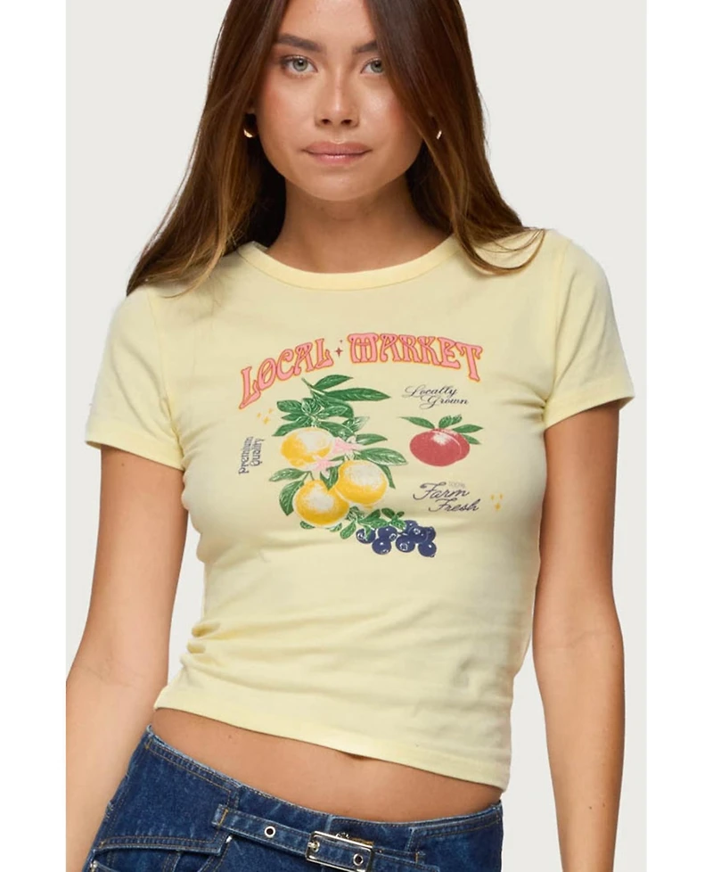 Edikted Women's Local Market Graphic T Shirt