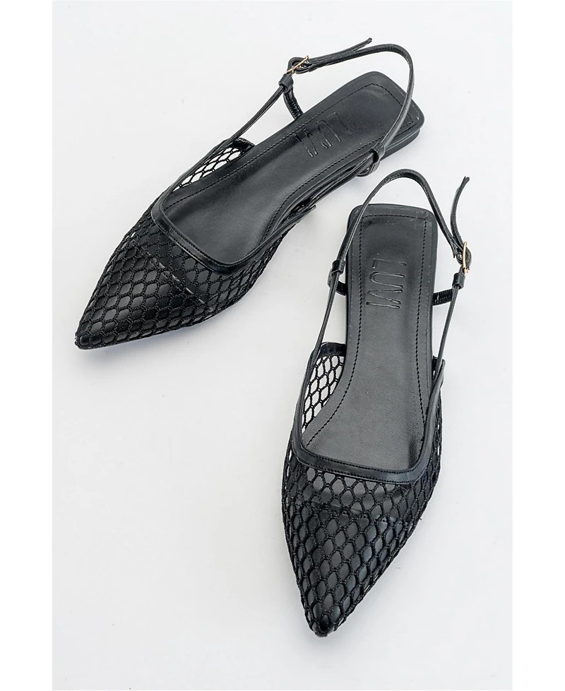Prologue Shoes Brace Blue Mesh Flat Sandal (Women)