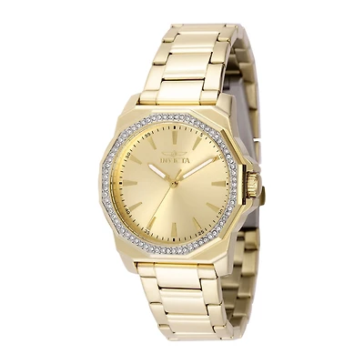 Invicta Women's 49113 Speedway Quartz 3 Hand Gold Dial Watch