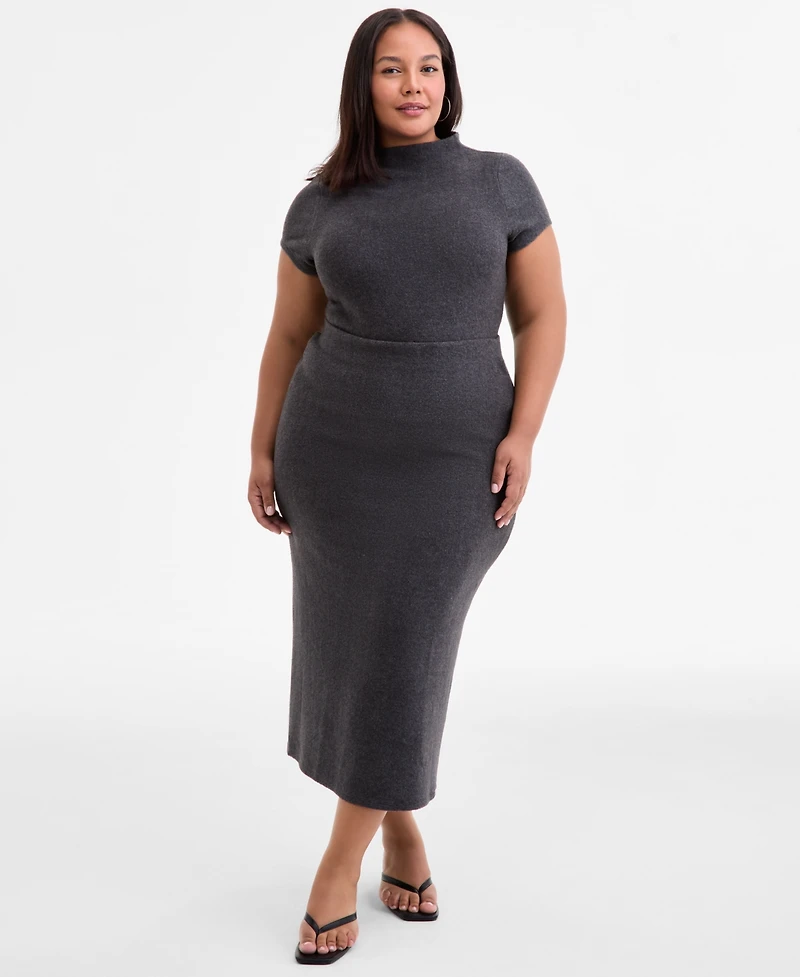 Bar Iii Trendy Plus Size Midi Sweater Skirt, Macy's Exclusive