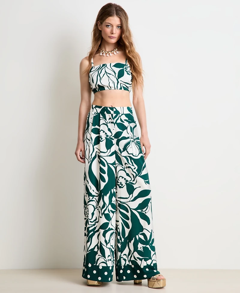 Women's Vine-Print Wide-Leg Pants, Macy's Exclusive - On 34th | Alix Friedberg Capsule Collection