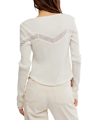 Free People Women's Lets Party Square-Neck Button-Front Top