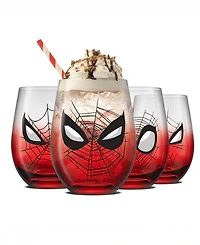 JoyJolt Spidey Sense Stemless Drinking Glasses, Set of 4