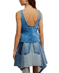 Free People Women's Not My Fault Sleeveless Denim Top
