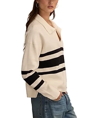 Lucky Brand Women's Rugby Polo Long-Sleeve Sweater