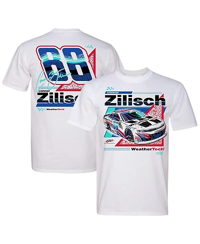 Jr Motorsports Official Team Apparel Men's White Connor Zilisch WeatherTech Car T-Shirt