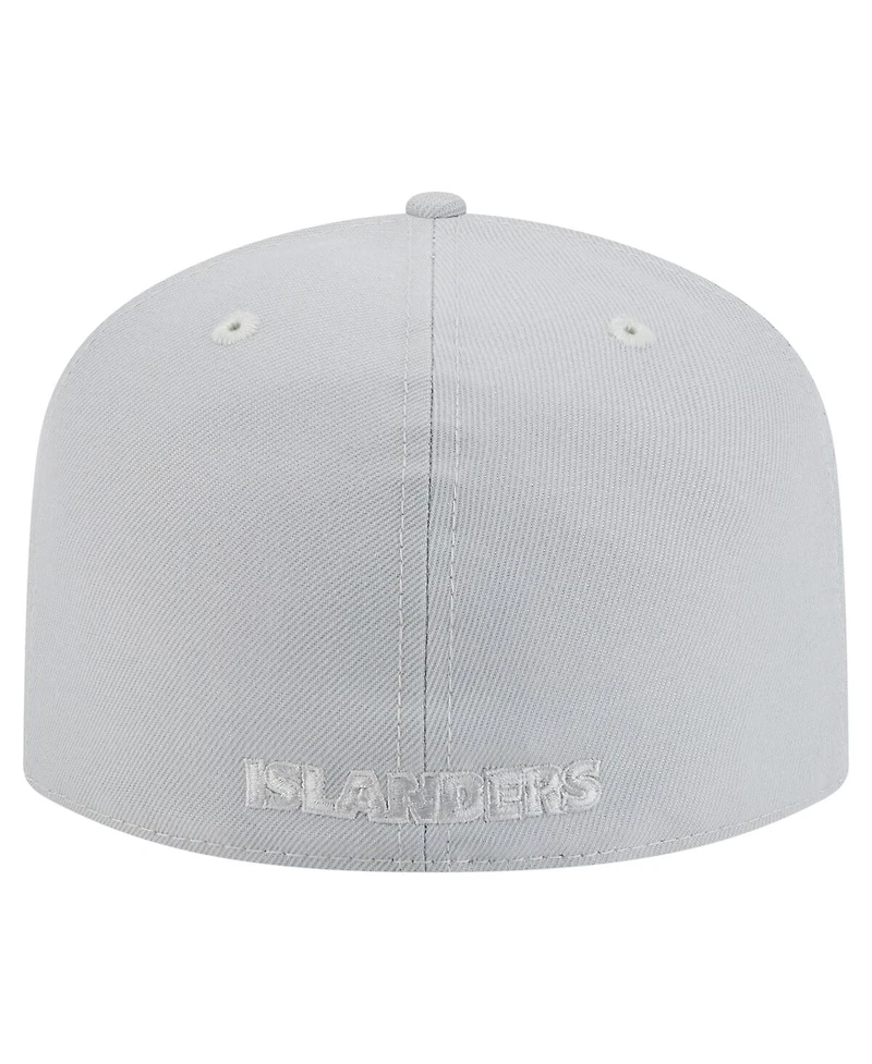 New Era Men's Gray York Islanders Color Pack A-Frame 59FIFTY Fitted Hat
