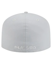 New Era Men's Gray York Islanders Color Pack A-Frame 59FIFTY Fitted Hat