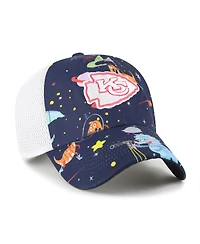 '47 Brand Big Boys and Girls Navy Kansas City Chiefs Space Dino Adjustable Trucker Hat