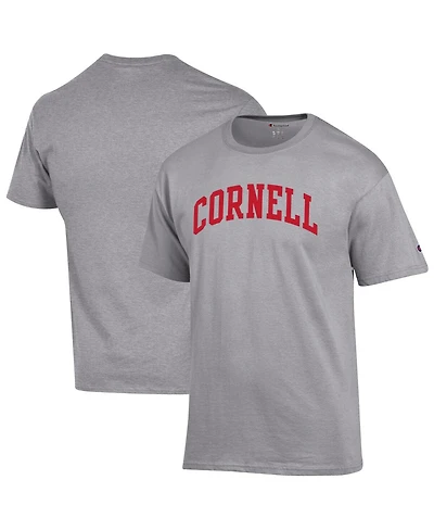 Champion Men's Heather Gray Cornell Big Red Basic Arch T-Shirt