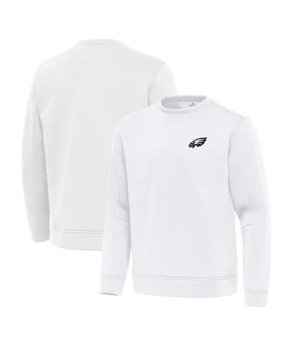 Antigua Men's White Philadelphia Eagles Relevant Lightweight Pullover Sweatshirt