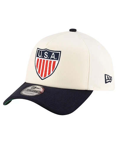 New Era Men's Cream Usmnt 1950 Retro Foam 9FORTY Adjustable Hat