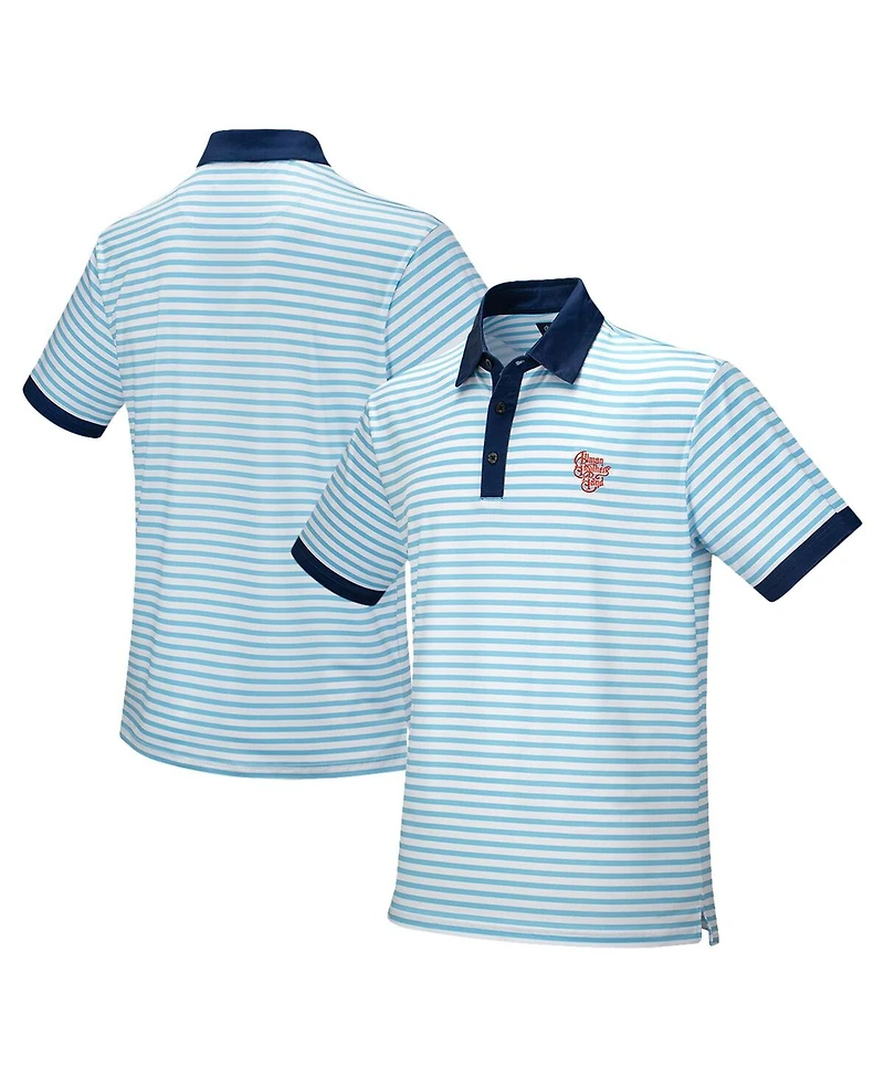 Section 119 Men's Blue the Allman Brothers Band Striped Polo Shirt