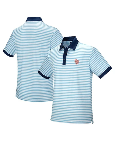 Section 119 Men's Blue the Allman Brothers Band Striped Polo Shirt