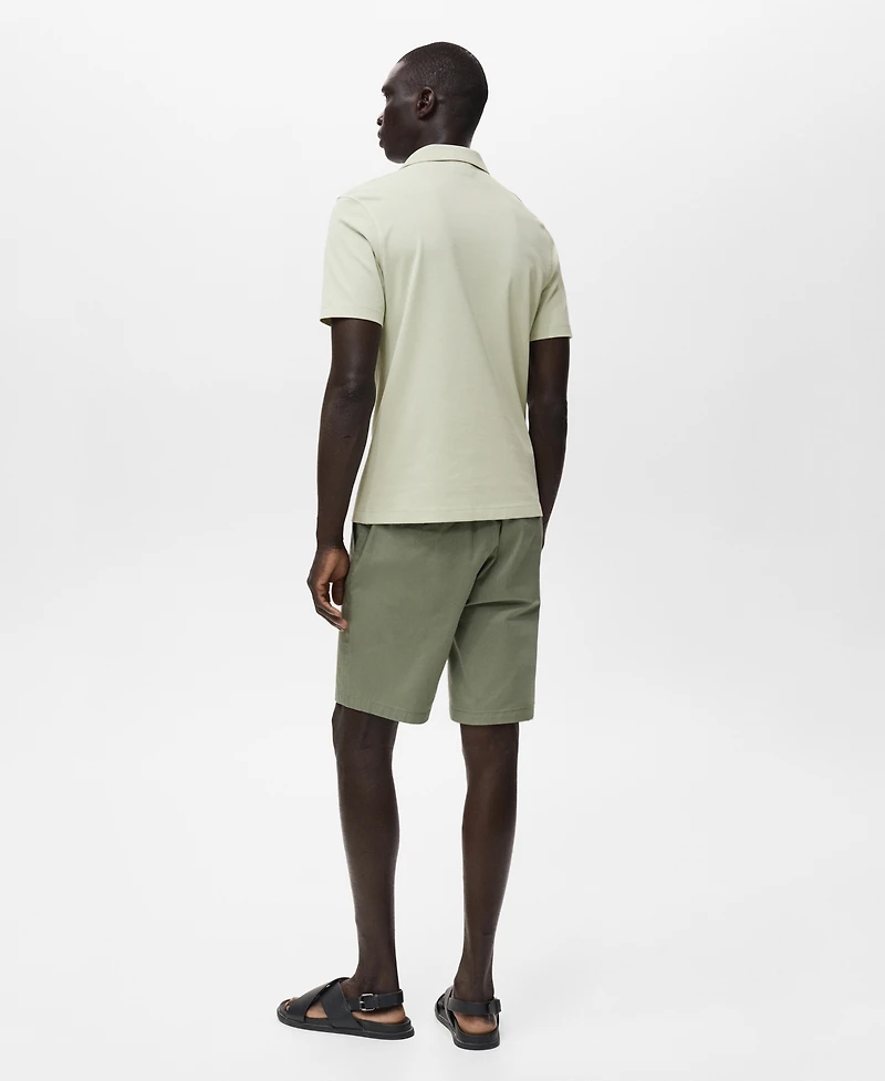 Mango Men's Straight Cotton 10" Bermuda Shorts
