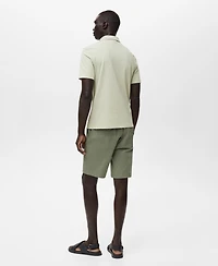 Mango Men's Straight Cotton 10" Bermuda Shorts