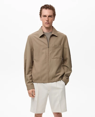 Mango Men's Pockets Lyocell Jacket