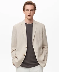 Mango Men's Slim-Fit Linen Suit Blazer