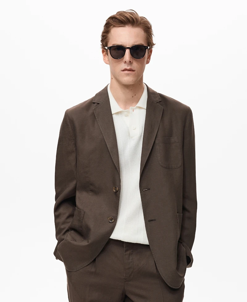 Mango Men's Slim-Fit Linen Suit Blazer