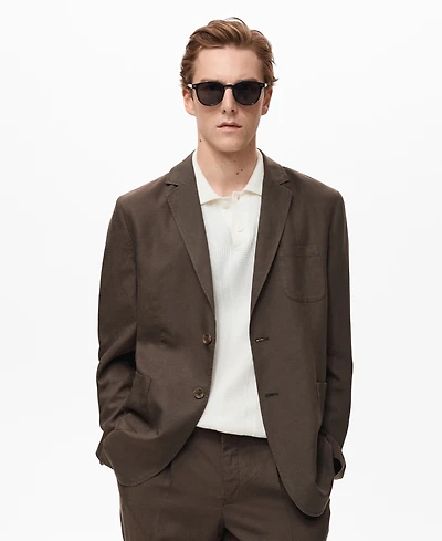 Mango Men's Slim-Fit Linen Suit Blazer
