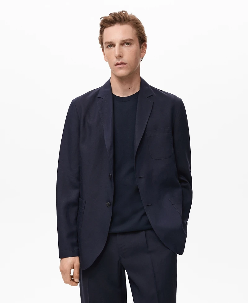 Mango Men's Slim-Fit Linen Suit Blazer