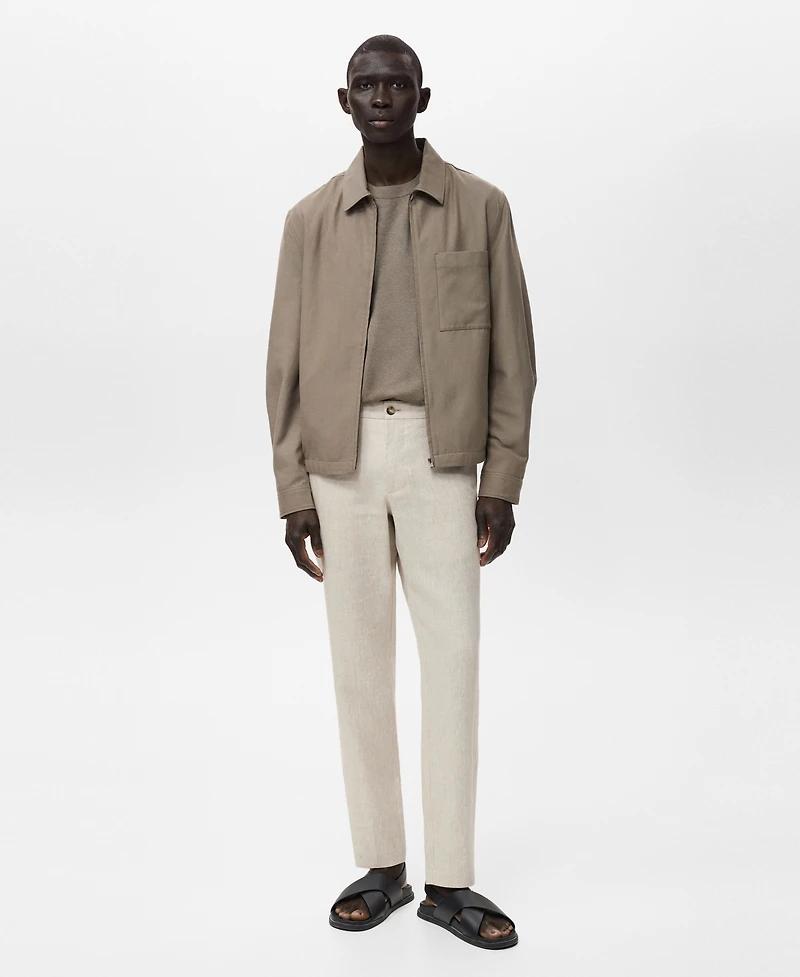 Mango Men's Slim-Fit Linen Pants