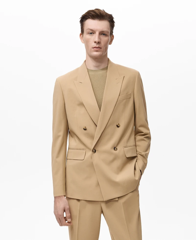 Mango Men's Boston Regular-Fit Double-Breasted Suit Blazer