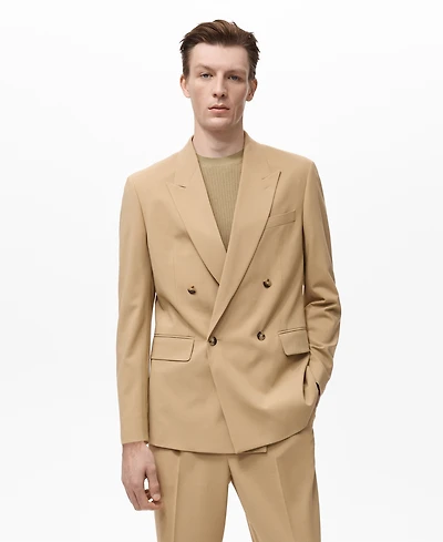 Mango Men's Boston Regular-Fit Double-Breasted Suit Blazer