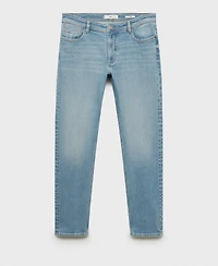 Mango Men's Frayed Effect Jan Slim-Fit Jeans
